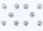 Cose - 10 drukkers zilver metaal - 12 mm - drukkers nikkelvrij - rvs drukker zilveren coating - drukknopen