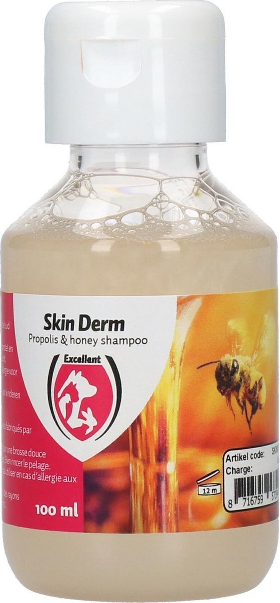 Excellent Skin Derm Propolis (Honing) Shampoo - Huidverzorging - Verzorgende shampoo - 100 ml - Holland Animal Care