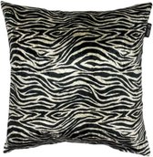 Zippi Design Zebra Art Sierkussen 45 x 45 cm Luxe (Veren vulling) Velvet,  kleur: zwart/wit dierenprint
