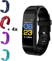 Belesy - Smartwatch - Zwart - Met 4 extra polsbandjes - Cadeau