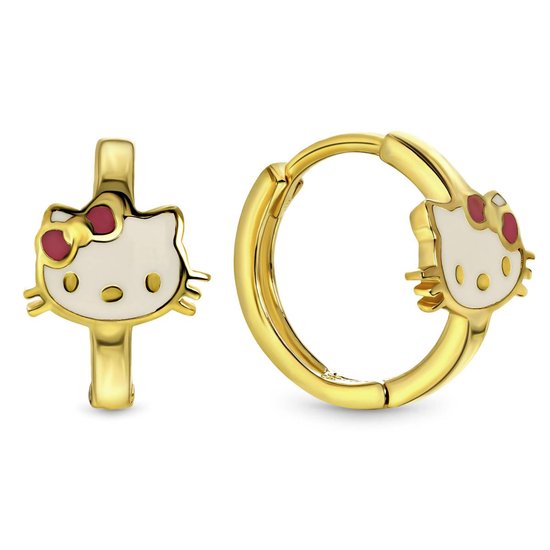 Juwelier Emo - Boucles Goud' Boucles d'oreilles Hello Kitty Or - 14 Carats  - Diamètre... | bol.com