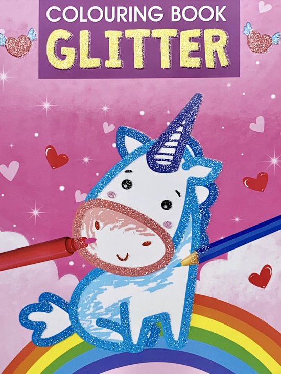 Colouring Book Glitter - Unicorn - Kleurboek - Tekenen - Glitter ...
