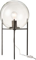 J-Line Lamp Bol Op Voet Glas/Metaal Zwart