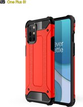 OnePlus 8T Hoesje - Mobigear - Outdoor Serie - Hard Kunststof Backcover - Rood - Hoesje Geschikt Voor OnePlus 8T