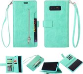 Voor Samsung Galaxy Note8 Multifunctionele Rits Horizontale Flip Leren Case met Houder & Portemonnee & 9 Kaartsleuven & Lanyard (Mintgroen)