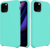 Effen kleur Vloeibare siliconen schokbestendige hoes voor iPhone 11 Pro Max (babyblauw)