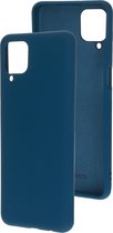 Mobiparts Siliconen Cover Case Samsung Galaxy A12 (2021) Blueberry Blauw hoesje