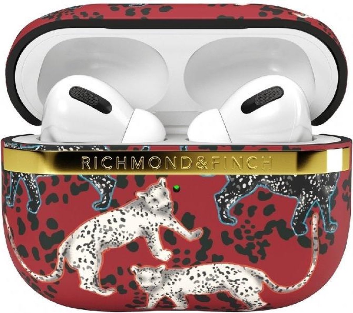 Richmond & Finch Freedom Hard Kunststof Hoesje Geschikt voor Apple AirPods Pro - Samba Red Leopard