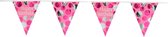Folat - Vlaggenlijn Glossy Pink 'Happy Birthday' - 4 meter