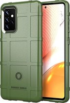Samsung Galaxy A72 hoesje - Rugged Shield TPU Gelcase - Groen - GSM Hoesje - Telefoonhoesje Geschikt Voor: Samsung Galaxy A72