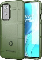 OnePlus 9 hoesje - Rugged Shield TPU Gelcase - Groen - GSM Hoesje - Telefoonhoesje Geschikt Voor: OnePlus 9