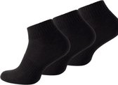 6 paar quarter / korte sokken met badstofzool in zwart 39-42