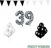 39 jaar Verjaardag Versiering Pakket Zebra