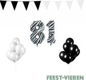 81 jaar Verjaardag Versiering Pakket Zebra