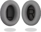 Set en cuir Oreillettes pour casque Bose, Grijs et Zwart, QuietComfort 35 QC35II / QC35 / QC25 / QC2 / QC15 / True Sound / Link Sound Around- casque Ear II AE2, Coussins de remplacement pour casque - 1 paire