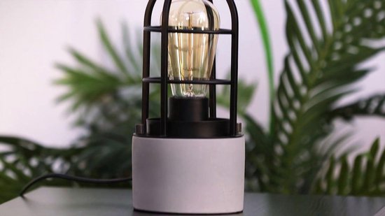genezen vaardigheid Schande relaxdays tafellamp kooi - nachtlamp industrieel - tafellampje beton -  metaal - kooilamp | bol.com