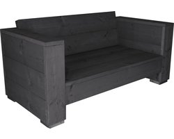 Outside Meubelen | Tuinbank steigerhout | tweepersoons bank | Zwart | Geen kussens | Tuinbankje | Tuinmeubelen | Loungeset