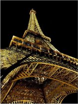 Verlichte Eiffeltoren in de nacht – 60 x 80 cm – Wanddecoratie op canvas – Urban Streets – Parijs