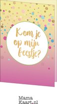 Uitnodigingen 8 stuks incl. enveloppen - meisje - confetti - MamaKaart.nl