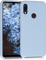 kwmobile telefoonhoesje geschikt voor Xiaomi Redmi Note 7 / Note 7 Pro - Hoesje met siliconen coating - Smartphone case in mat lichtblauw