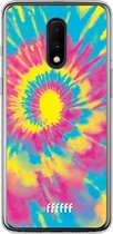 OnePlus 7 Hoesje Transparant TPU Case - Psychedelic Tie Dye #ffffff