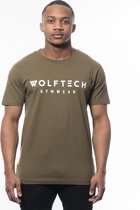 Wolftech Gymwear Sportshirt Heren - Olijfgroen - S - Regular Fit - Sportkleding Heren