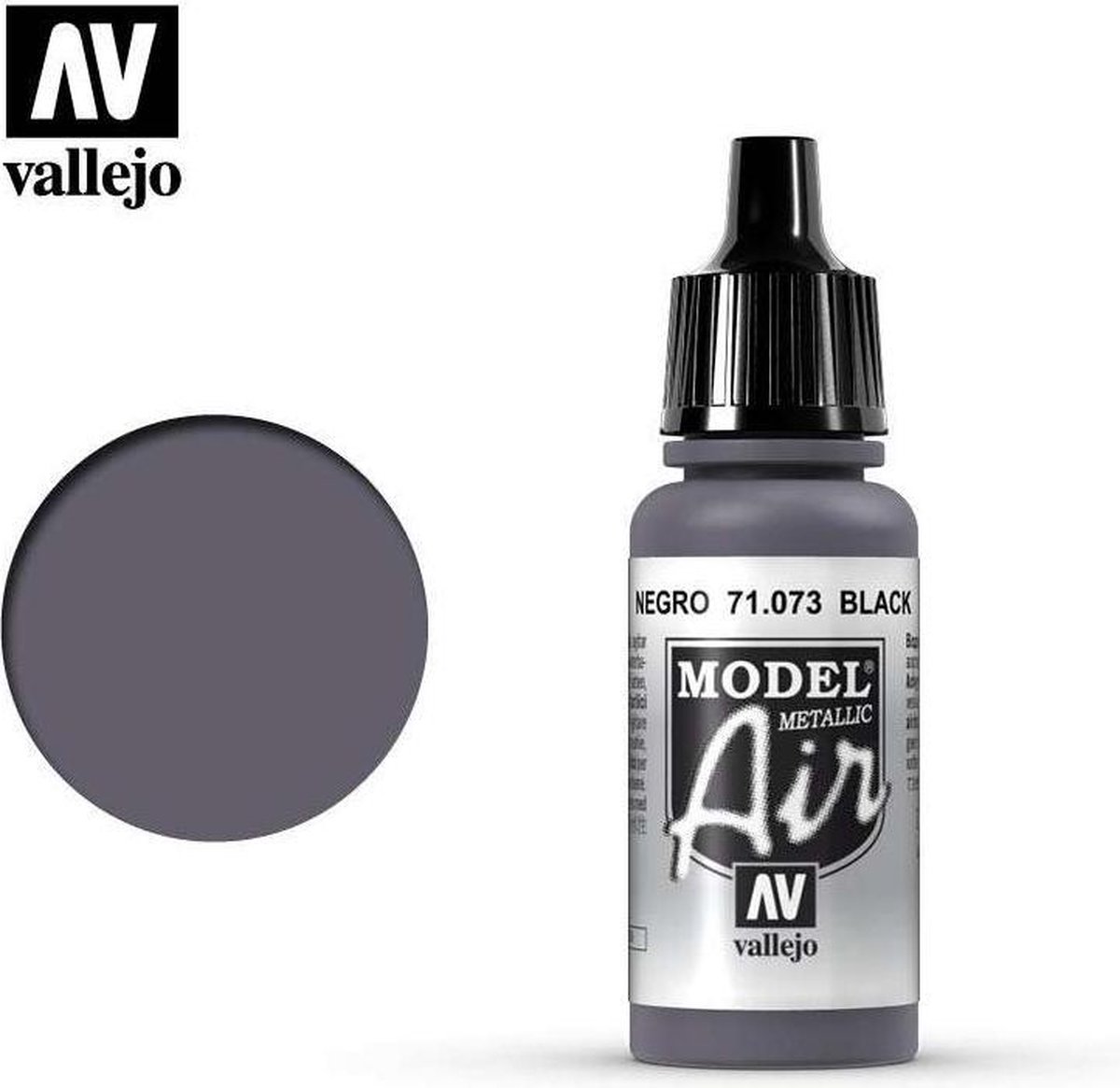 Vallejo Hobbyverf Acrylverf - 71073 Model Air Black - Metallic - Acryl Verf flesje - 17 ml