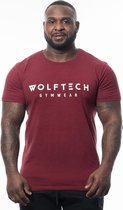 Wolftech Gymwear Sportshirt Heren - Rood / Bordeaux - S - Slim Fit - Sportkleding Heren