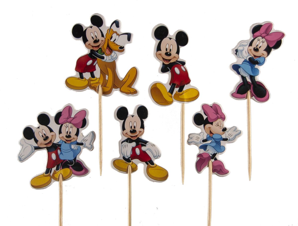 pin verzoek genoeg Mickey en Minnie Mouse |24 stuks|cupcake - cupcake decoratie - cupcake  versiering -... | bol.com