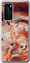 Huawei P40 Hoesje Transparant TPU Case - Orange Red Party #ffffff