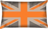 Sierkussen - Buitenkussen La Dolce Vita Oranje Grijsbruin Waterafstotend Bootkussen Engelse Vlag Motief