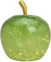 Glazen groene appel met 40 LED-verlichting, 27 cm