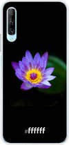 Huawei P Smart Pro Hoesje Transparant TPU Case - Purple Flower in the Dark #ffffff