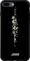 6F hoesje - geschikt voor iPhone 8 Plus -  TPU Case - White flowers in the dark #ffffff
