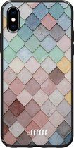 iPhone X Hoesje TPU Case - Color Tiles #ffffff