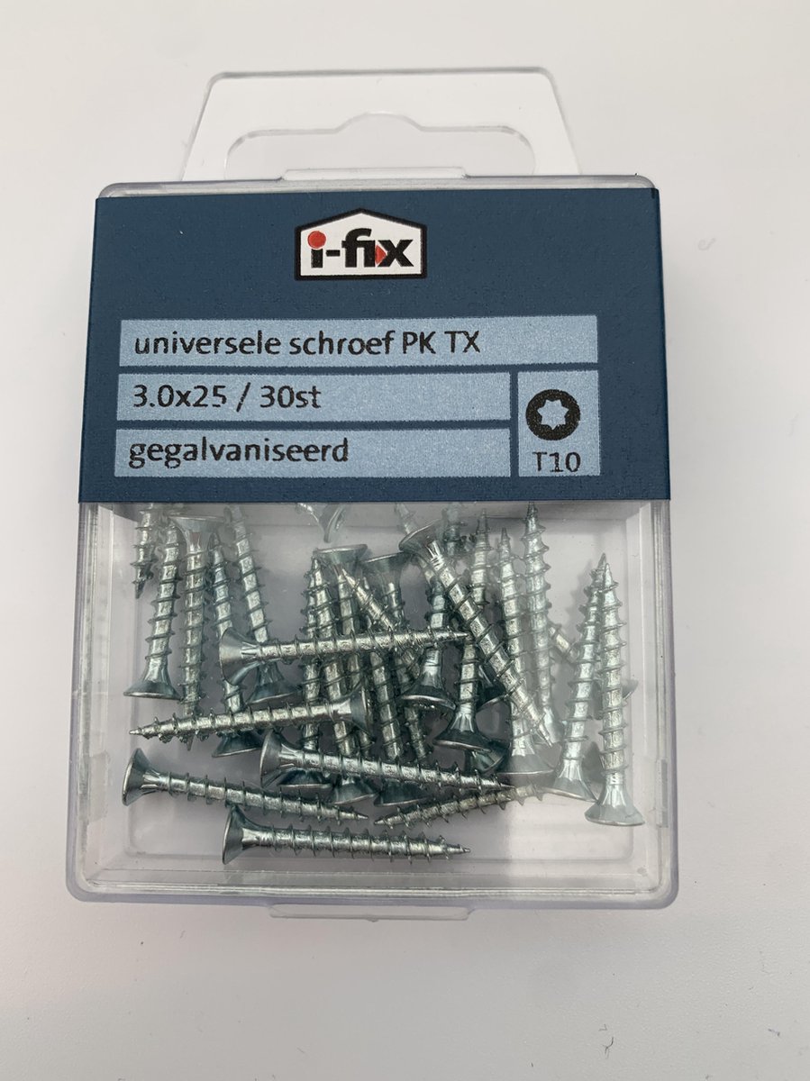 Universele schroef pk tx 3x 25mm gegalvaniseerd