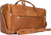 NEGOTIA Alpha - Leren Weekendtas - Leren Handbagage Reistas - Duffel Bag - 100% Luxe Top-Grain Leer - Bruin