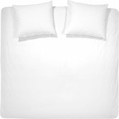 Hoogwaardige Percale Katoen Extra Breed Dekbedovertrek Uni Wit | 260x200/220 | Zacht En Soepel | Topkwaliteit