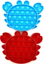 JPS Pop It - Fidget Toys - Tik Tok - Krab - Rood - Blauw - Set 2 Delig