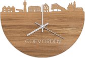 Skyline Klok Coevorden Eikenhout - Ø 40 cm - Woondecoratie - Wand decoratie woonkamer - WoodWideCities