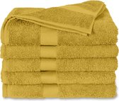 Twentse Damast Luxe Katoenen Badstof Handdoeken - Douchelaken - 2 stuks - 70x140 cm - Oker Geel