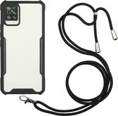 Hoesje met Koord Back Cover Keycord Zwart Geschikt voor Samsung Galaxy A72