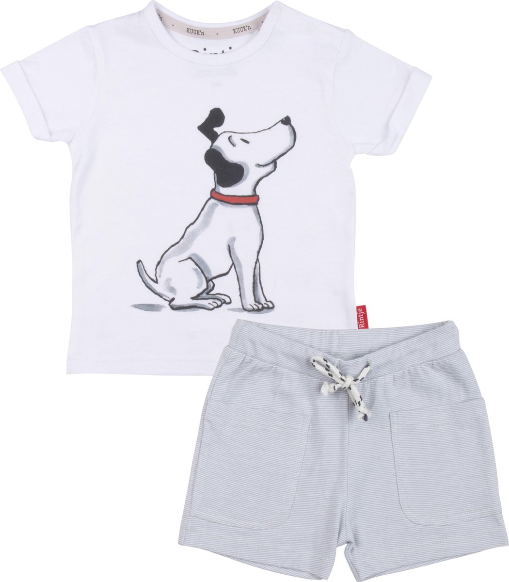 Kuuk'n Rintje Grijs/Wit Korte Pyjama maat 74/80 2020425