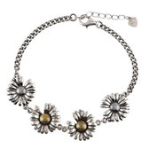 Armband- Daisy- zilver-16-19 cm-Madelief- Bloemen-Charme Bijoux