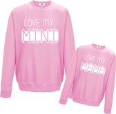 Sweater lichtroze-Mama-Love my mini-twinnen-Maat Xl