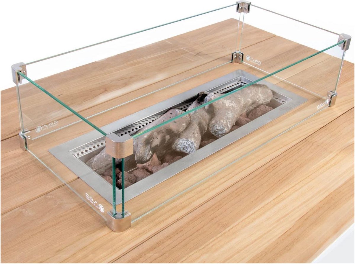 Cosi Cosiloft 120 - Table de feu - Blanc avec teck