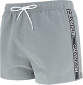 Calvin Klein tape logo sides zwemshort grijs - L