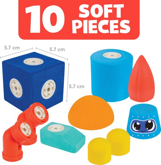 Blockaroo Robot Set - Magnetische Bouwblokken – Badspeelgoed - 10 Onderdelen – Zacht Bouw Speelgoed voor Peuters – Duurzaam en Veilig – vanaf 1,5 Jaar