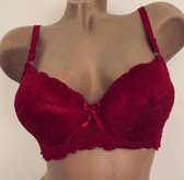 Dames BH push up met kant 65B/70A donkerrood