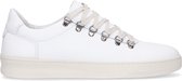 Manfield - Heren - Witte leren sneakers - Maat 42